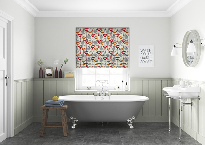 Flower Power, Scarlet - Roman Blind - Image 5